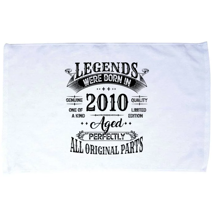 14th Birthday 14 Years Old Vintage Legends Born In 2010 Microfiber Hand Towel