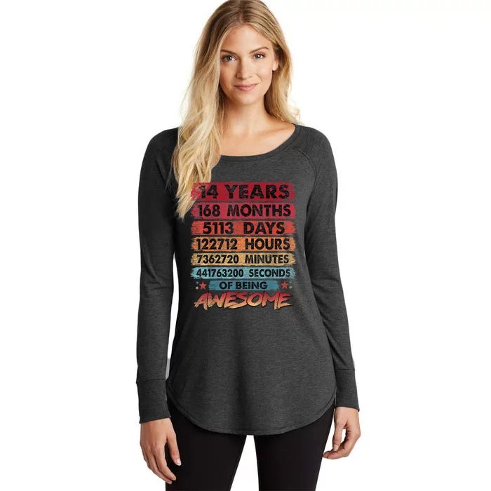 14th Birthday 14 Years Old Vintage Retro 168 Months Birthday Women's Perfect Tri Tunic Long Sleeve Shirt