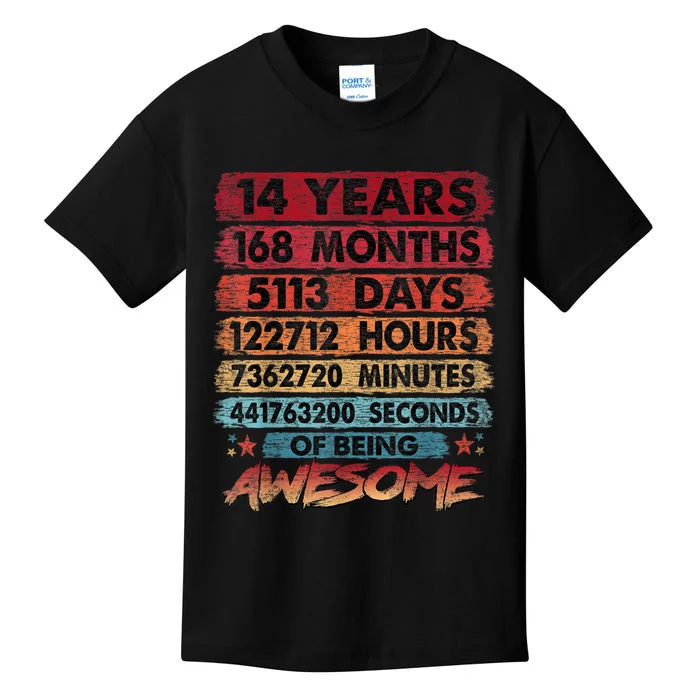 14th Birthday 14 Years Old Vintage Retro 168 Months Birthday Kids T-Shirt