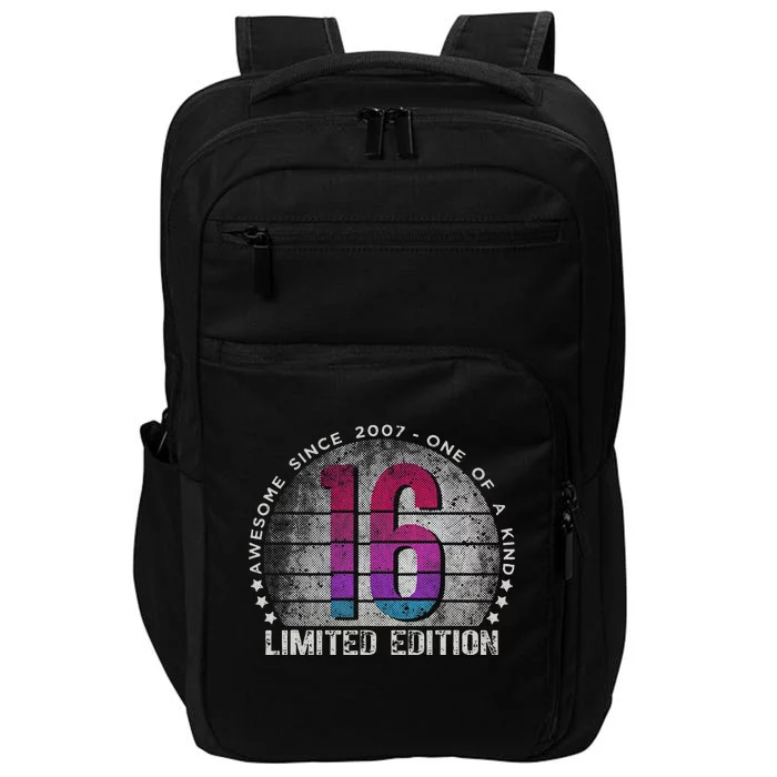 16th Birthday 16 Year Old Gifts Vintage 2007 Limited Edition Impact Tech Backpack