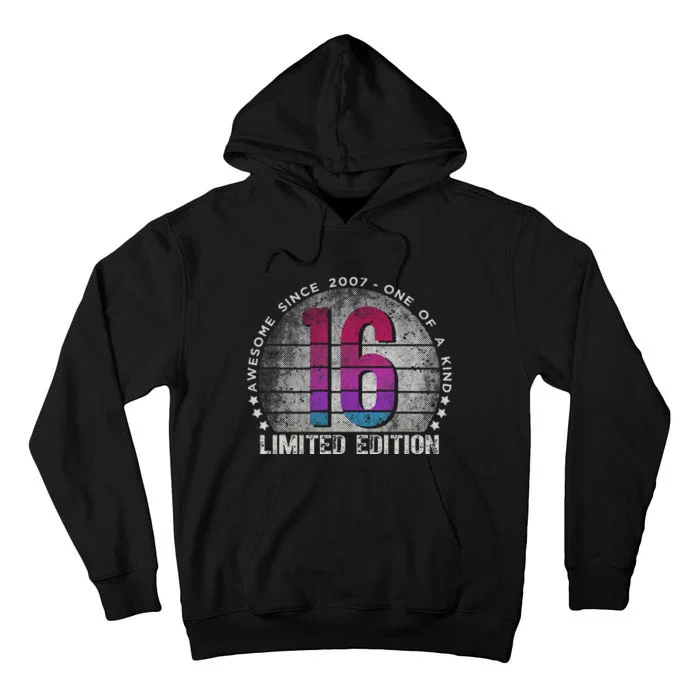 16th Birthday 16 Year Old Gifts Vintage 2007 Limited Edition Tall Hoodie