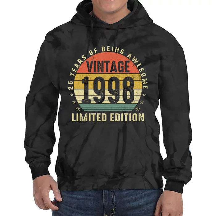 1998 Birthday 25 Years Of Being Awesome Limited Edition Tie Dye Hoodie