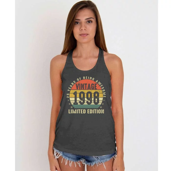 1998 Birthday 25 Years Of Being Awesome Limited Edition Women's Knotted Racerback Tank