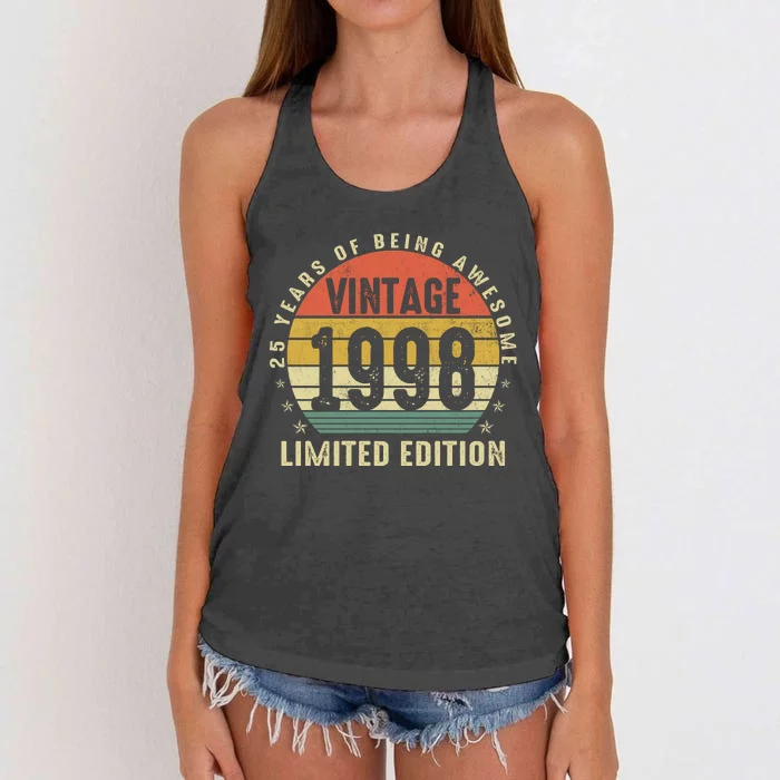 1998 Birthday 25 Years Of Being Awesome Limited Edition Women's Knotted Racerback Tank