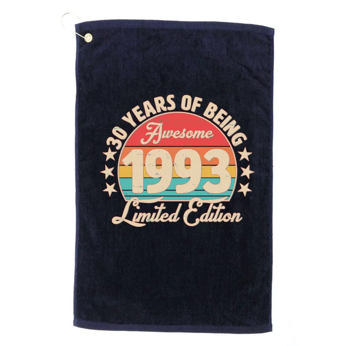 1993 Birthday 30 Years Of Being Awesome Limited Edition Platinum Collection Golf Towel