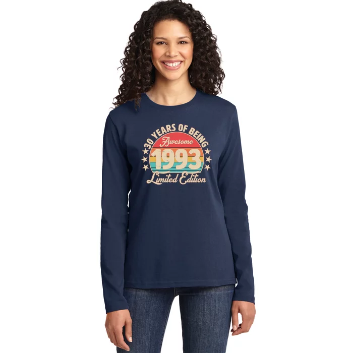 1993 Birthday 30 Years Of Being Awesome Limited Edition Ladies Long Sleeve Shirt