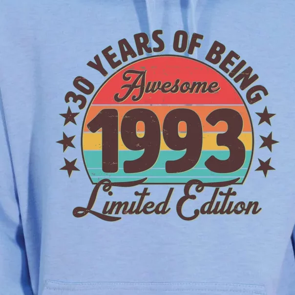 1993 Birthday 30 Years Of Being Awesome Limited Edition Unisex Surf Hoodie