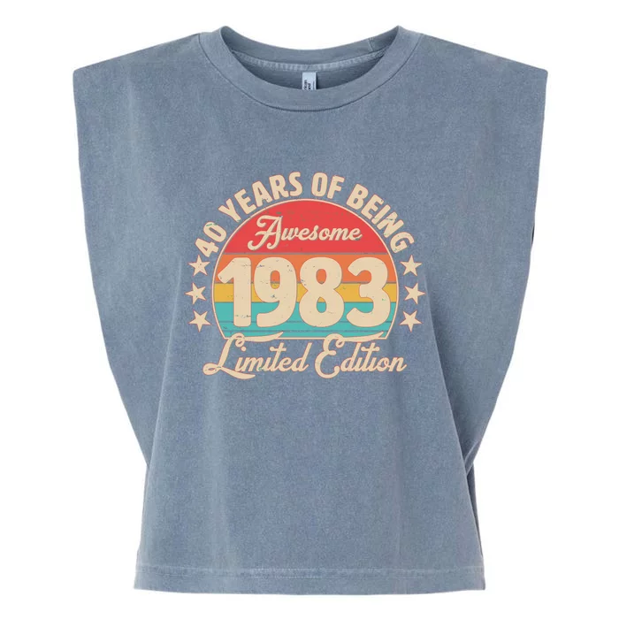 1983 Birthday 40 Years Of Being Awesome Limited Edition Garment-Dyed Women's Muscle Tee