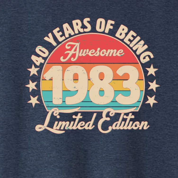 1983 Birthday 40 Years Of Being Awesome Limited Edition Women's Crop Top Tee