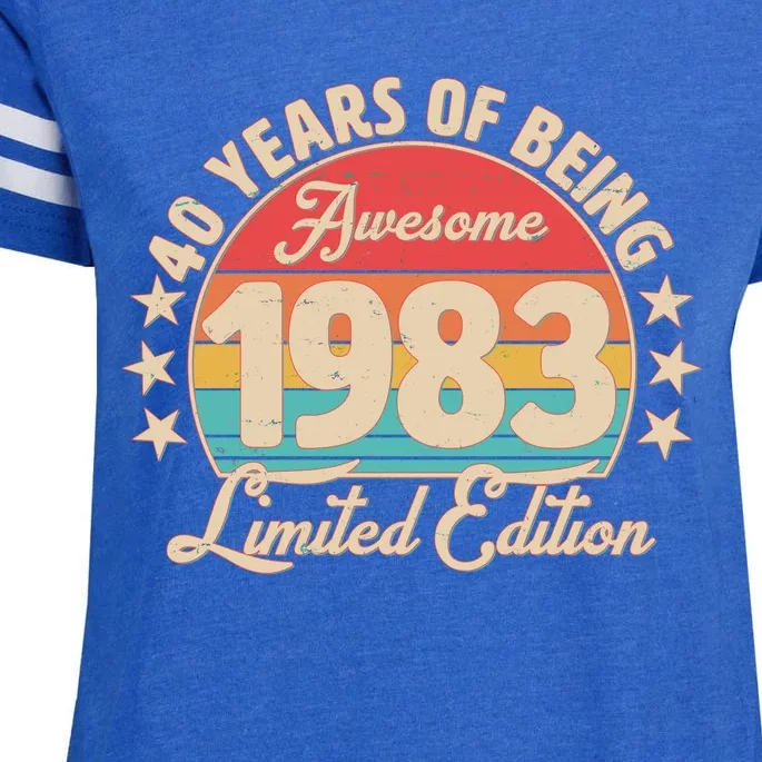 1983 Birthday 40 Years Of Being Awesome Limited Edition Enza Ladies Jersey Football T-Shirt