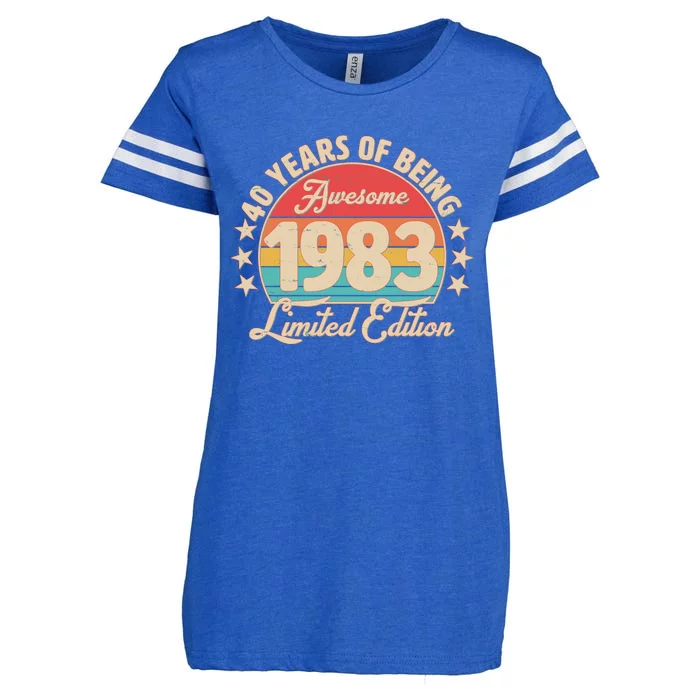 1983 Birthday 40 Years Of Being Awesome Limited Edition Enza Ladies Jersey Football T-Shirt