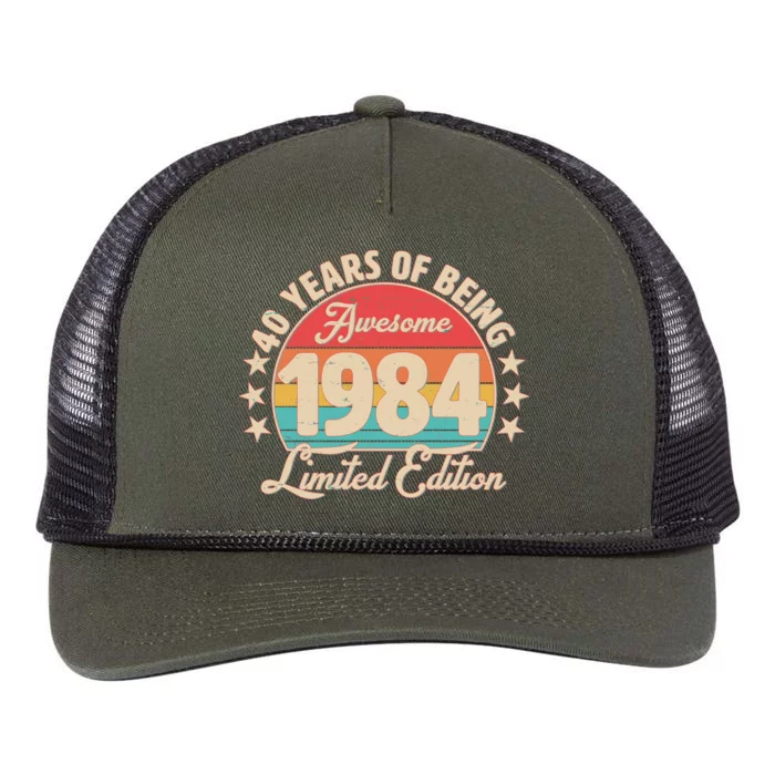 1984 Birthday 40 Years Of Being Awesome Limited Edition Retro Rope Trucker Hat Cap