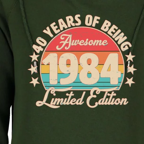 1984 Birthday 40 Years Of Being Awesome Limited Edition Womens Funnel Neck Pullover Hood