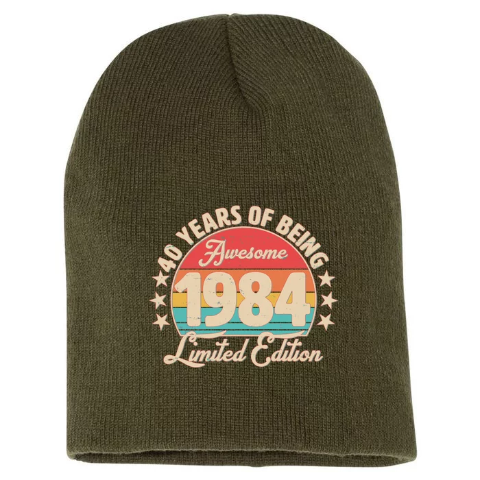 1984 Birthday 40 Years Of Being Awesome Limited Edition Short Acrylic Beanie