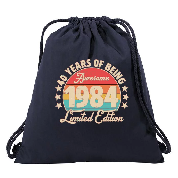 1984 Birthday 40 Years Of Being Awesome Limited Edition Drawstring Bag