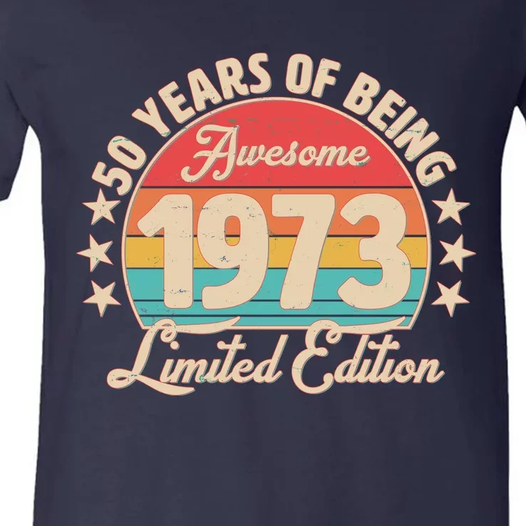 1973 Birthday 50 Years Of Of Being Awesome Limited Edition V-Neck T-Shirt