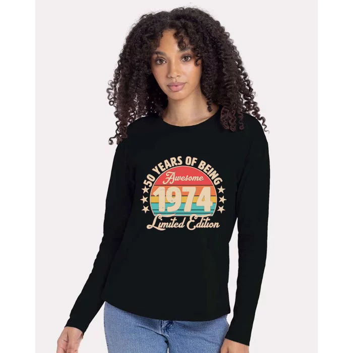 1974 Birthday 50 Years Of Being Awesome Limited Edition Womens Cotton Relaxed Long Sleeve T-Shirt