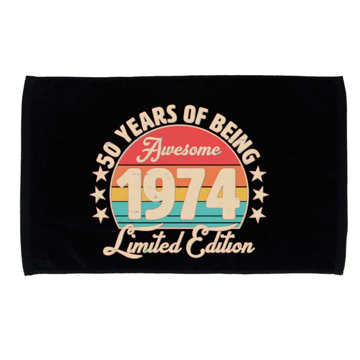 1974 Birthday 50 Years Of Being Awesome Limited Edition Microfiber Hand Towel