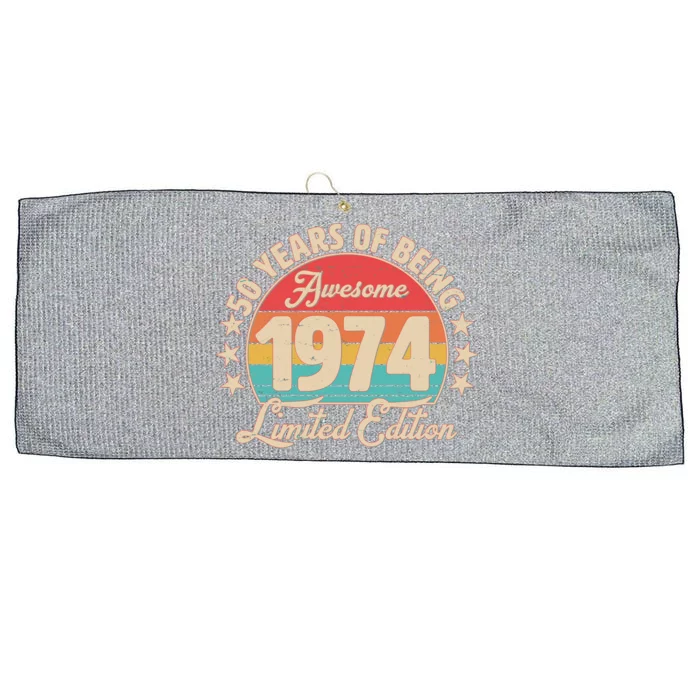 1974 Birthday 50 Years Of Being Awesome Limited Edition Large Microfiber Waffle Golf Towel