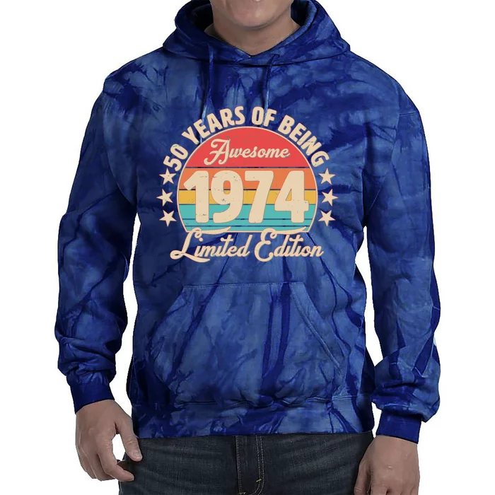 1974 Birthday 50 Years Of Being Awesome Limited Edition Tie Dye Hoodie