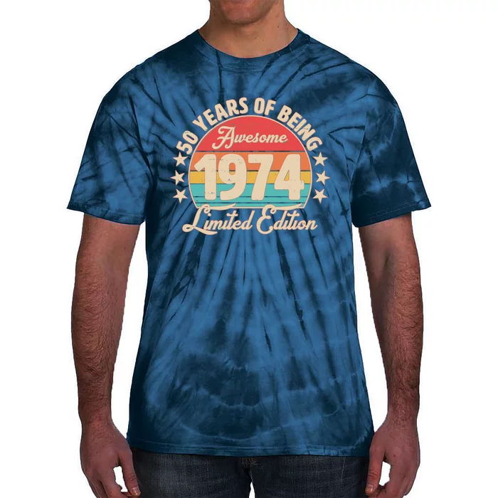 1974 Birthday 50 Years Of Being Awesome Limited Edition Tie-Dye T-Shirt