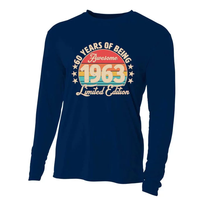 1963 Birthday 60 Years Of Of Being Awesome Limited Edition Cooling Performance Long Sleeve Crew