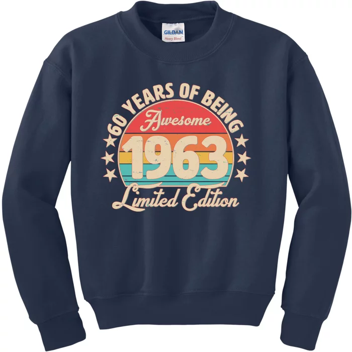 1963 Birthday 60 Years Of Of Being Awesome Limited Edition Kids Sweatshirt