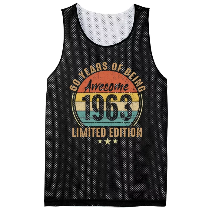 1963 Birthday 60 Years Of Of Being Awesome Limited Edition Mesh Reversible Basketball Jersey Tank