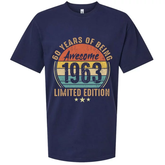 1963 Birthday 60 Years Of Of Being Awesome Limited Edition Sueded Cloud Jersey T-Shirt