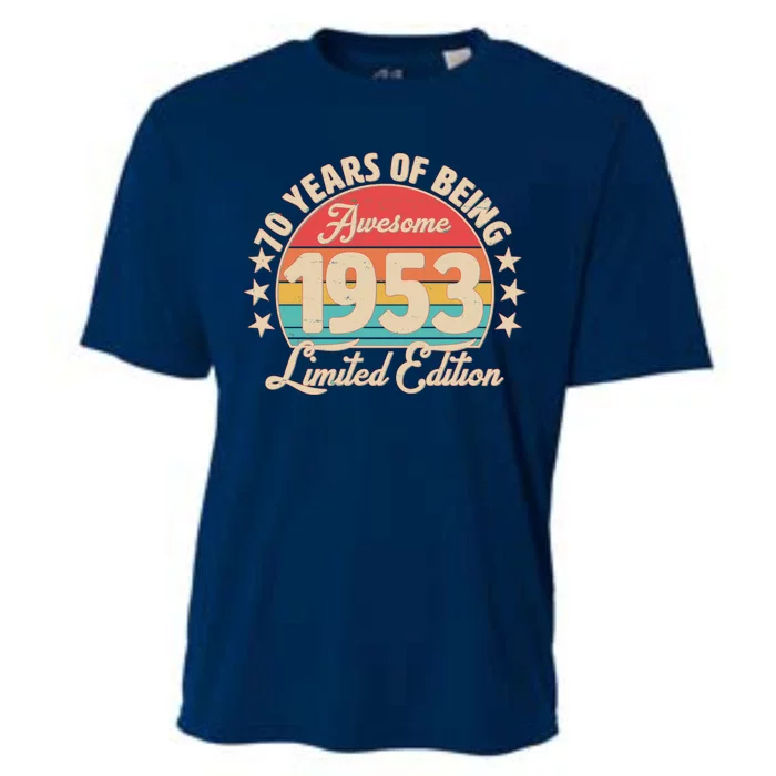 1953 Birthday 70 Years Of Of Being Awesome Limited Edition Cooling Performance Crew T-Shirt