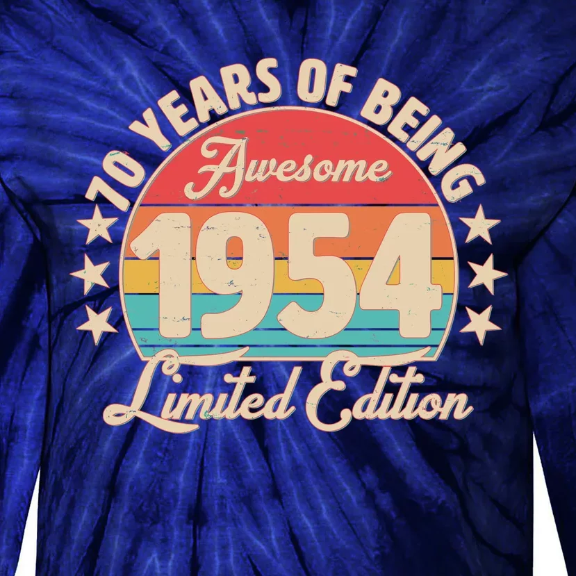 1954 Birthday 70 Years Of Being Awesome Limited Edition Tie-Dye Long Sleeve Shirt