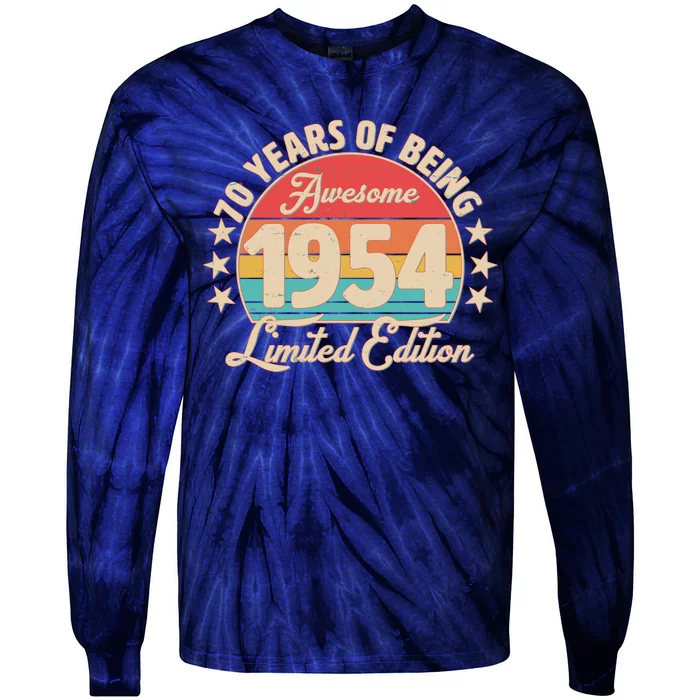 1954 Birthday 70 Years Of Being Awesome Limited Edition Tie-Dye Long Sleeve Shirt