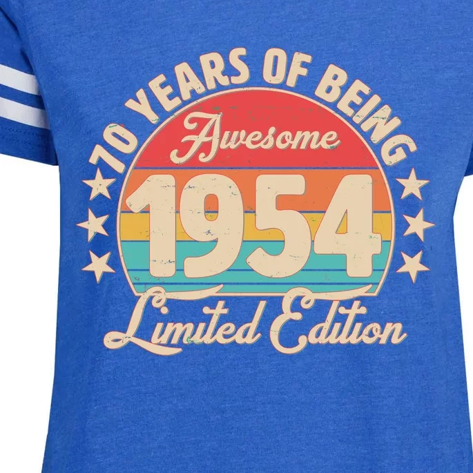 1954 Birthday 70 Years Of Being Awesome Limited Edition Enza Ladies Jersey Football T-Shirt