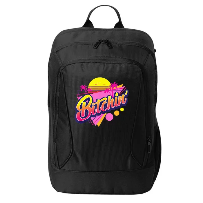 1980s Bitchin 80s Retro Vintage Palm Trees & Sunset Design City Backpack