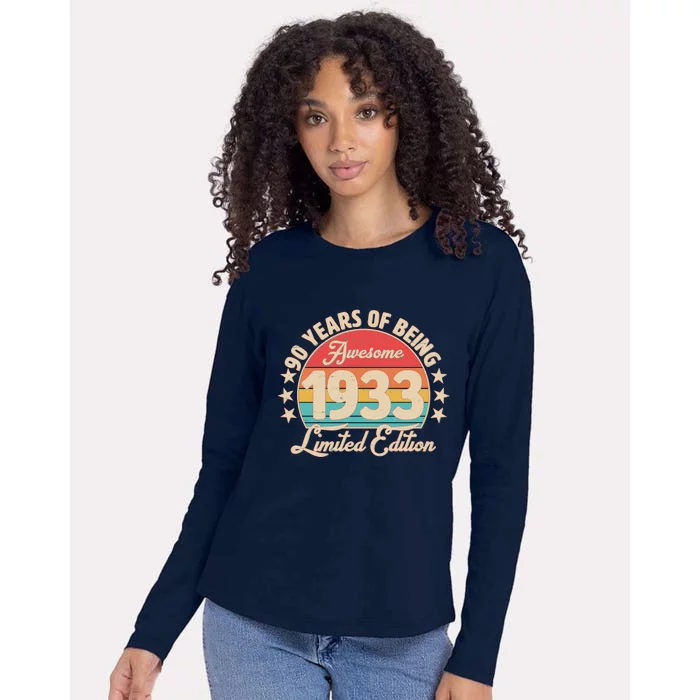 1933 Birthday 90 Years Of Of Being Awesome Limited Edition Womens Cotton Relaxed Long Sleeve T-Shirt