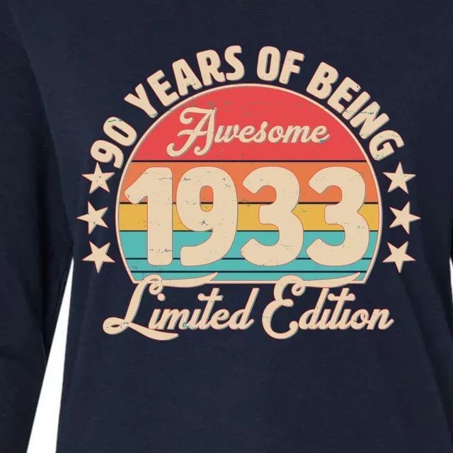 1933 Birthday 90 Years Of Of Being Awesome Limited Edition Womens Cotton Relaxed Long Sleeve T-Shirt