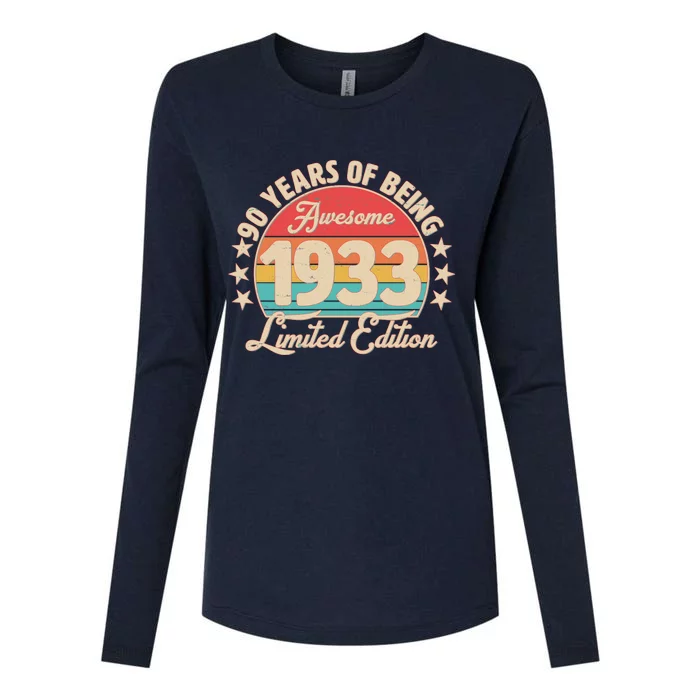 1933 Birthday 90 Years Of Of Being Awesome Limited Edition Womens Cotton Relaxed Long Sleeve T-Shirt