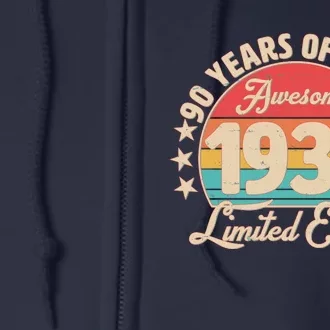 1933 Birthday 90 Years Of Of Being Awesome Limited Edition Full Zip Hoodie