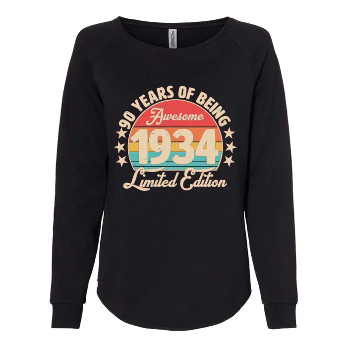 1934 Birthday 90 Years Of Being Awesome Limited Edition Womens California Wash Sweatshirt