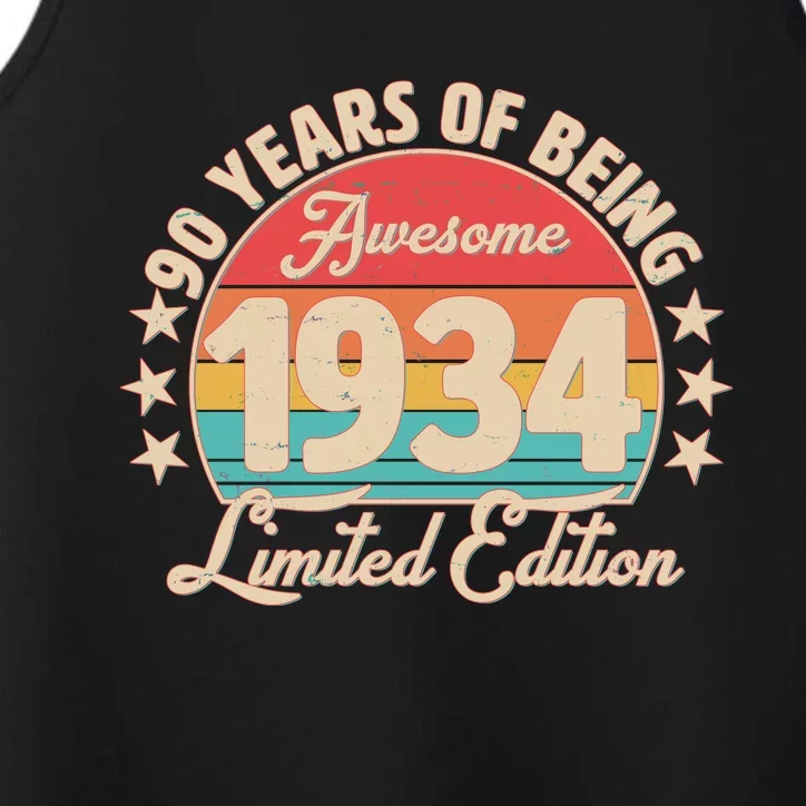 1934 Birthday 90 Years Of Being Awesome Limited Edition Performance Tank