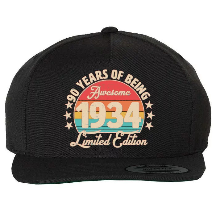 1934 Birthday 90 Years Of Being Awesome Limited Edition Wool Snapback Cap