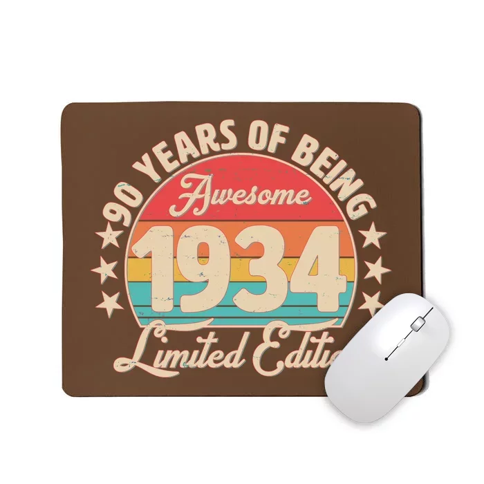 1934 Birthday 90 Years Of Being Awesome Limited Edition Mousepad