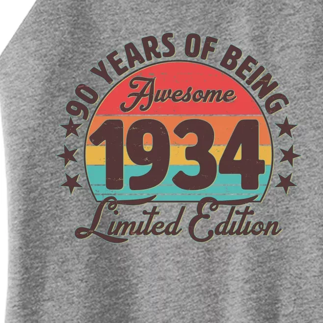 1934 Birthday 90 Years Of Being Awesome Limited Edition Women’s Perfect Tri Rocker Tank