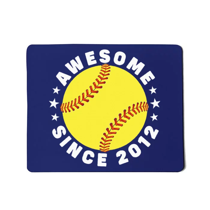 10th Birthday Awesome Since 2012 10 Years Old Softball Mousepad