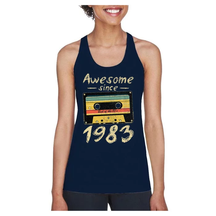 1983 Birthday Awesome Since 1983 Women Born In 1983 Women's Racerback Tank