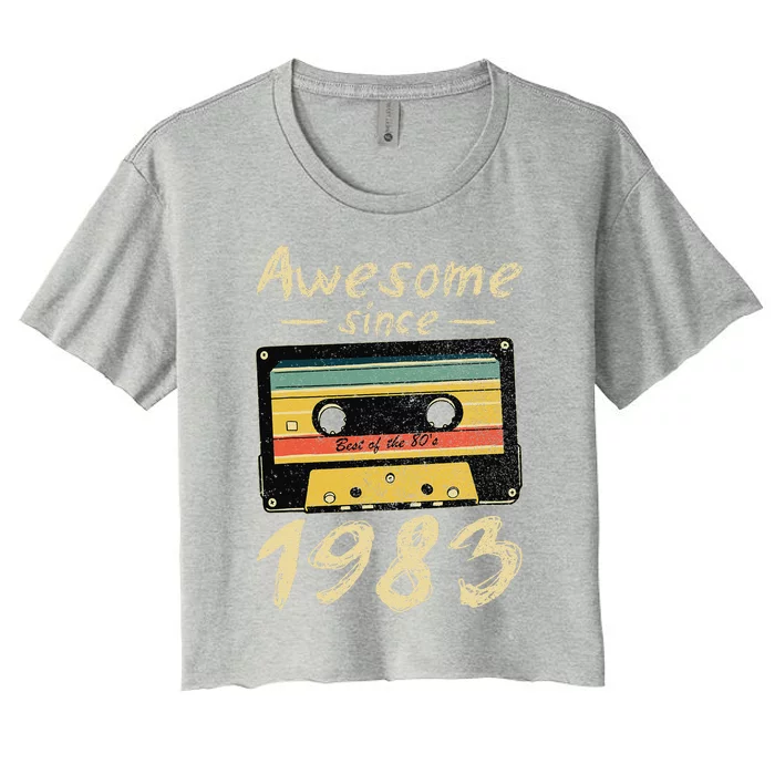 1983 Birthday Awesome Since 1983 Women Born In 1983 Women's Crop Top Tee