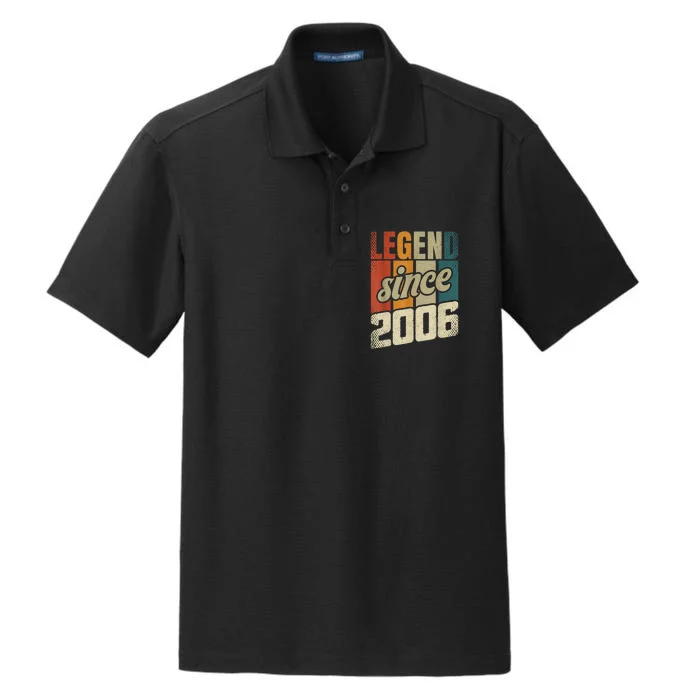 18th Birthday Boy Girl 18 Years 2006 Funny Gift Dry Zone Grid Performance Polo