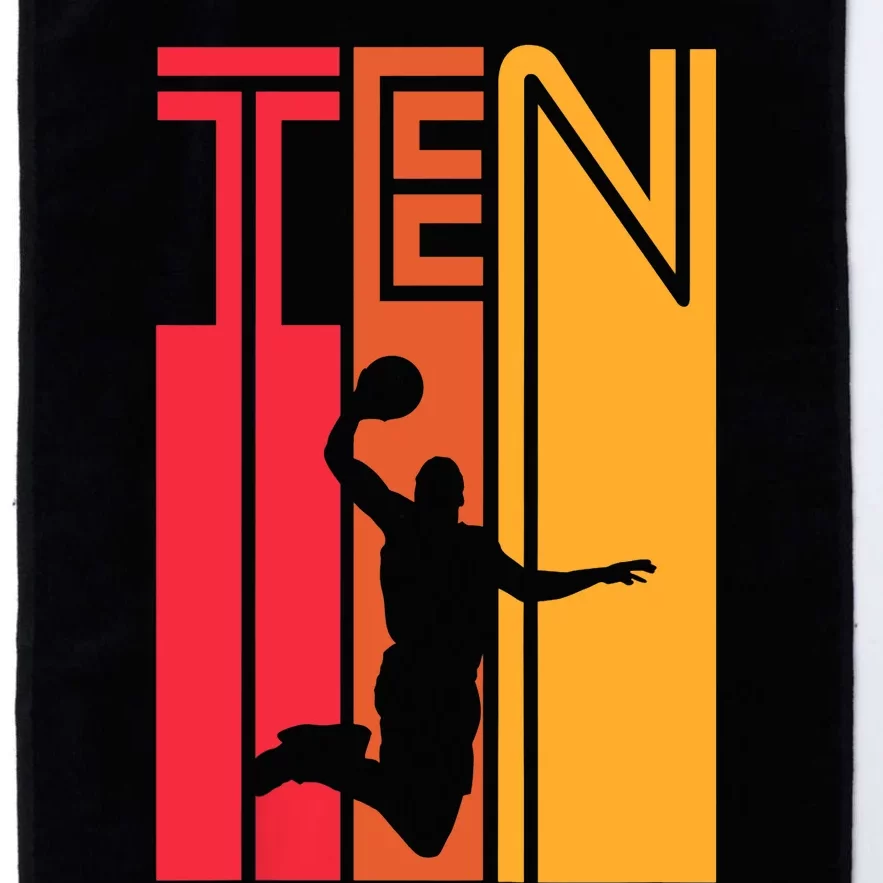 10th Birthday Basketball Lover Gift 10 Years Old Retro Platinum Collection Golf Towel