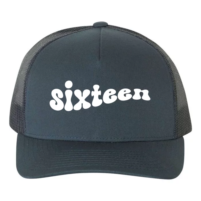 16th Birthday Boho Retro Vintage Wavy 16 Sweet Sixteen Gift Yupoong Adult 5-Panel Trucker Hat