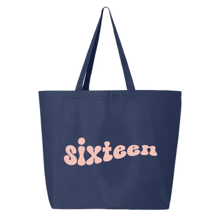 16th Birthday Boho Retro Vintage Wavy 16 Sweet Sixteen Gift 25L Jumbo Tote